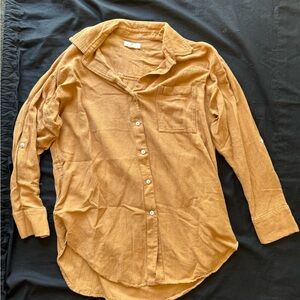 Rip Curl Tan Button-Up Blouse